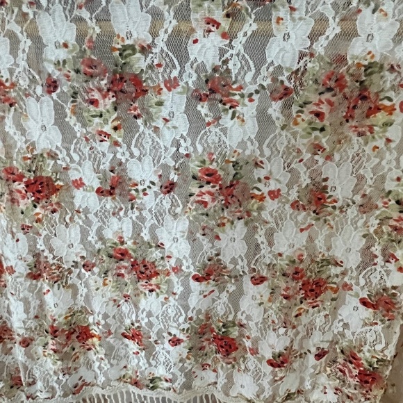 Mauve Anthropologie lace open flared sleeve cardigan Floral Size L - Picture 8 of 10